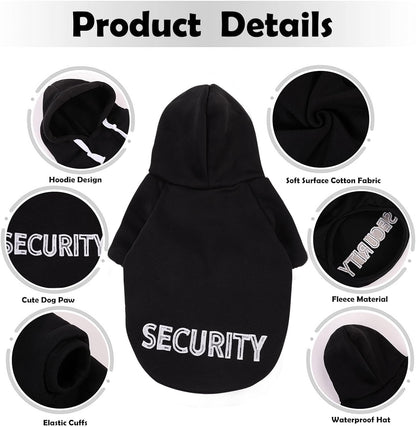 SAWMONG Dog Hoodie,Flannel Pet Hooded Sweater with Hat Puppy Pullover Sweater Shirt,Dog (Security