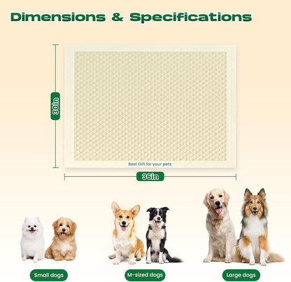 50-Count 30"x36" XXL Puppy Pads Disposable Pee Pads for Dogs Extra Large Super Absorbent Bamboo