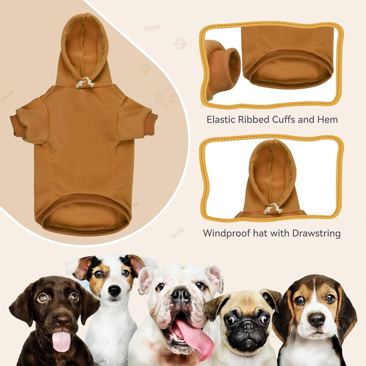 Dog Hoodie Dog Sweaters for Small Dogs Dog Sweater Solid Soft Brushed Fleece Dog Clothes Dog Hoodie