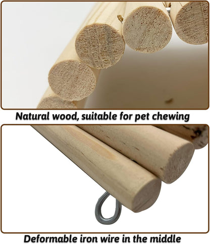 Hamiledyi 11.37 X 5.9 Inches Hides for Tortoises Wood Bendy Bridge Reptile Hide Climbing Ladder