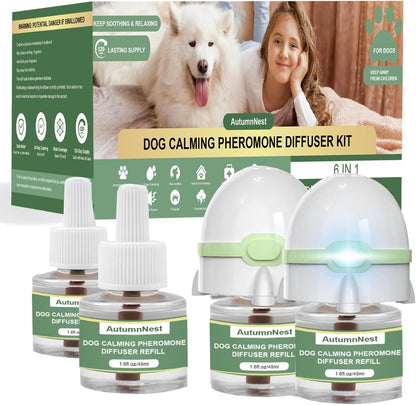Dog Calming Pheromone Diffuser Kit, Pet Diffuser for Stress Support, Reduces Stress and Promotes