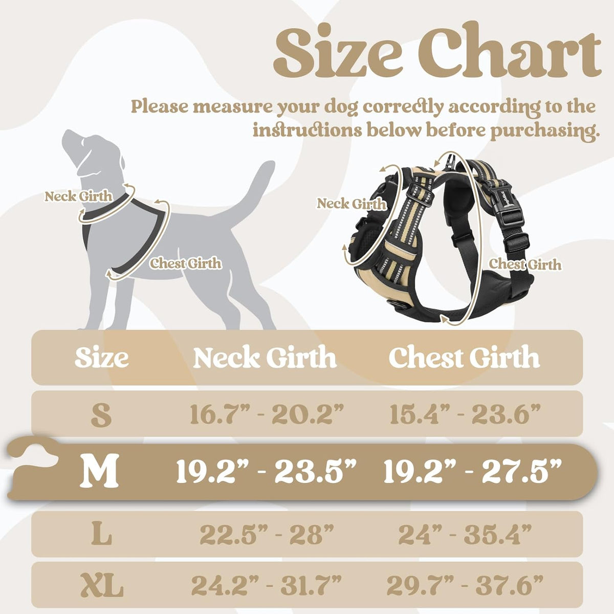 rabbitgoo Dog Harness Medium Sized, No Pull Pet Harness with 3 Buckles, Adjustable Soft Padded Vest