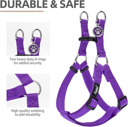 PUPTECK No Pull Dog Harness Soft Adjustable Basic Nylon Step in Puppy Vest Outdoor Walking with ID
