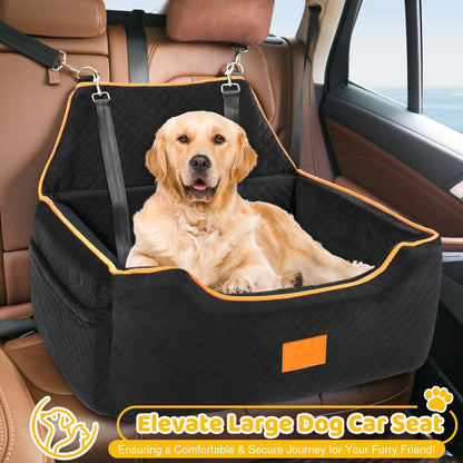 Dog Car Seat for Large/Medium Dog, Booster Seat for Dogs Under 55Lbs or 2 Small, Detachable and
