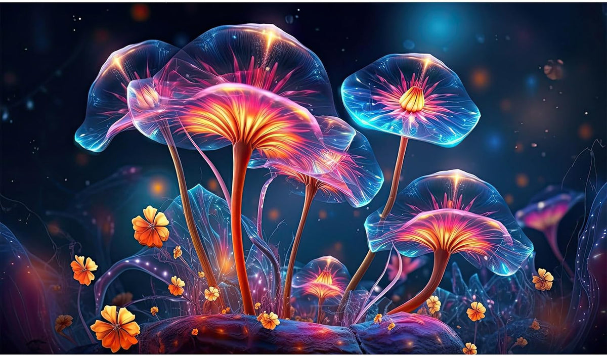Flower Aquarium Background Modern Style Bluebell Blooming Flower Floral Design Terrarium Background
