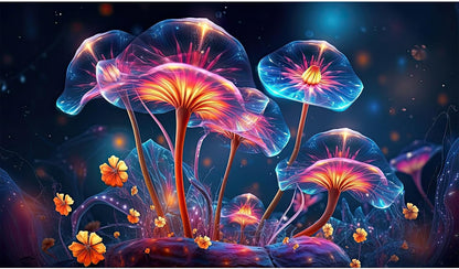 Flower Aquarium Background Modern Style Bluebell Blooming Flower Floral Design Terrarium Background