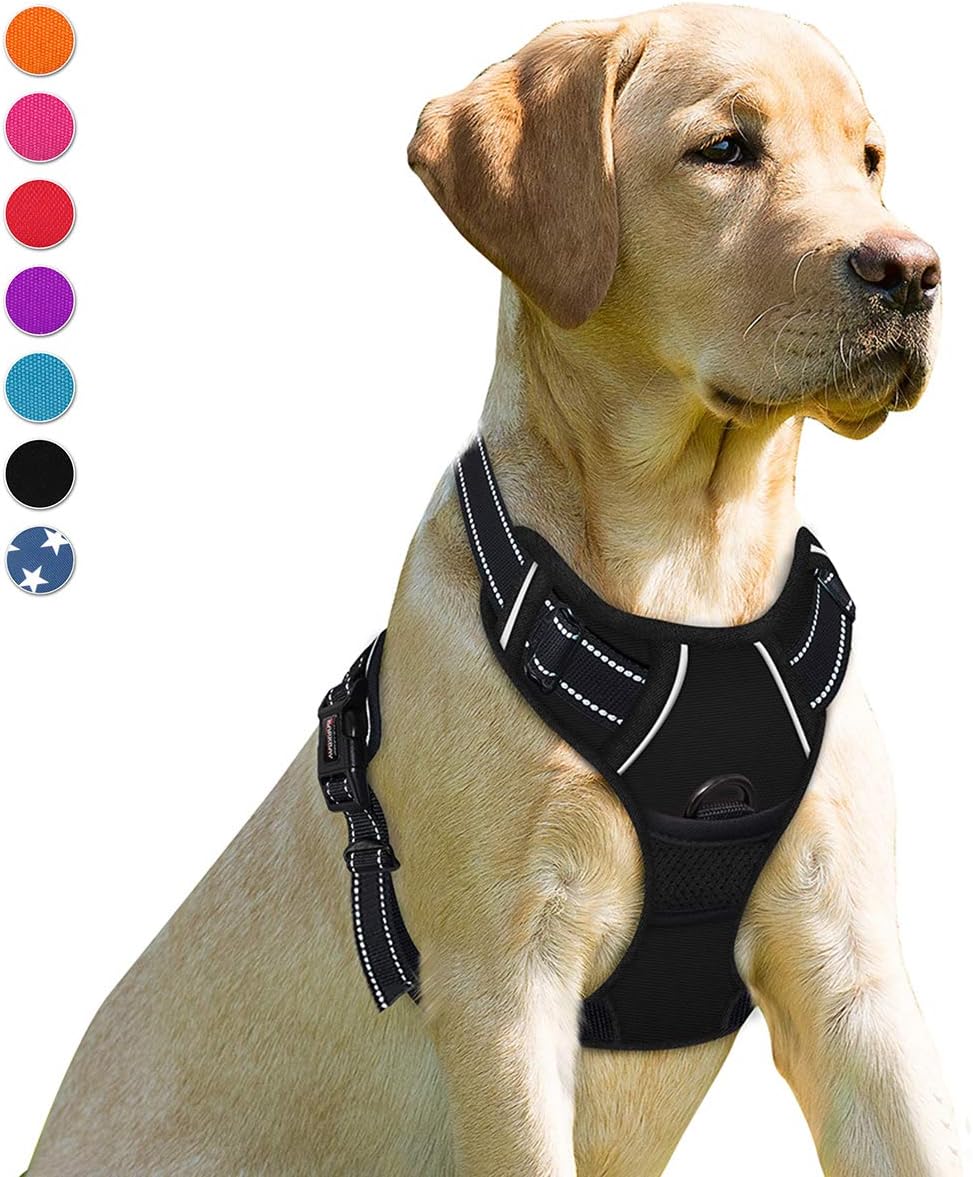 BARKBAY No Pull Dog Harness Front Clip Heavy Duty Reflective Easy Control Handle for Large Dog