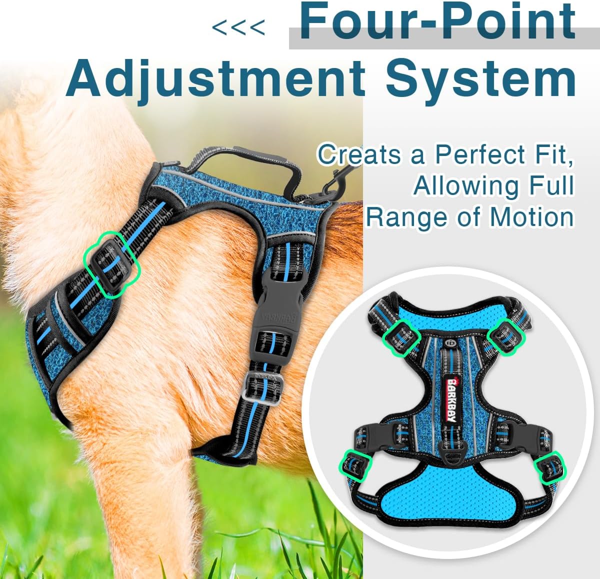 BARKBAY Dog Harness No Pull with ID Tag Pocket - Heavy Duty, Reflective, Easy Control for Large
