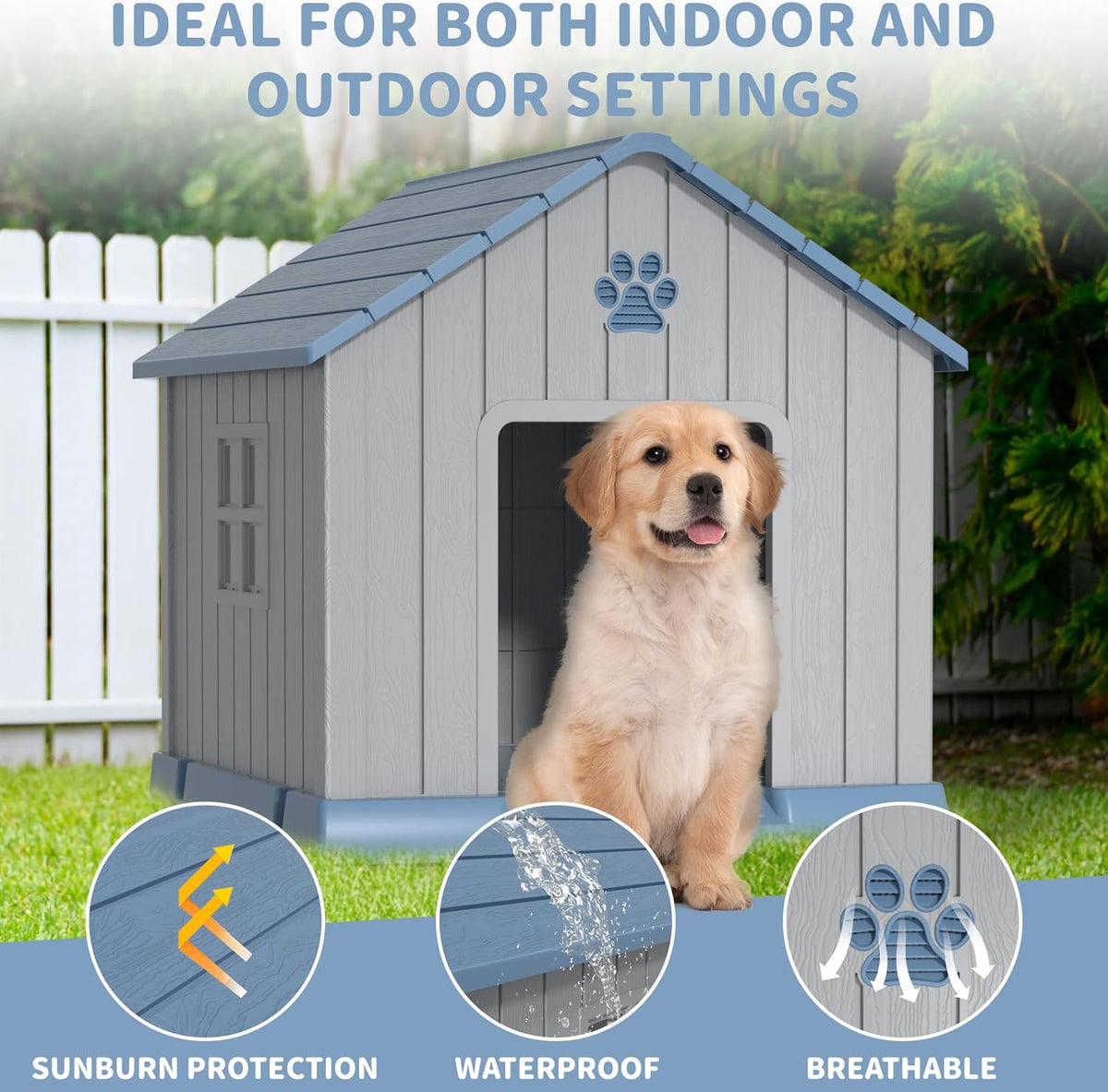 DRATO Dog House Indoor Outdoor for Small to Large Sized Dogs Indoor Outdoor Doghouse Puppy Shelter