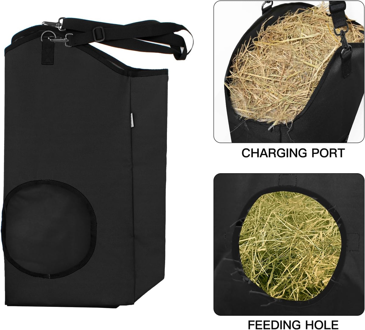 3 Packs Goat Hay Feeder,Hay Bags for Goats,Horses,Sheep,Premium 600D Oxford Cloth,with Metal