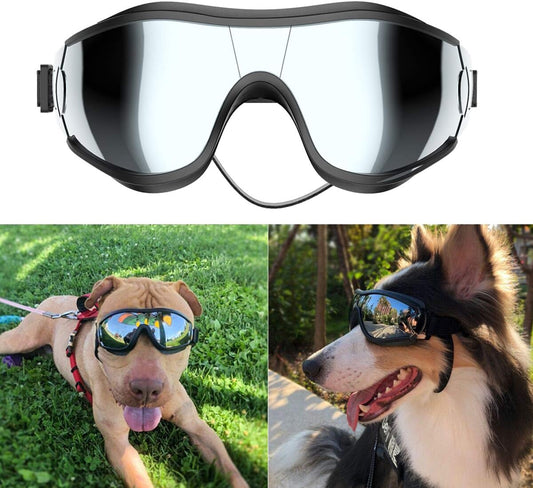 NVTED Dog Sunglasses/Goggles, UV/Wind/Dust/Fog Protection Pet Glasses Eye Wear with Adjustable