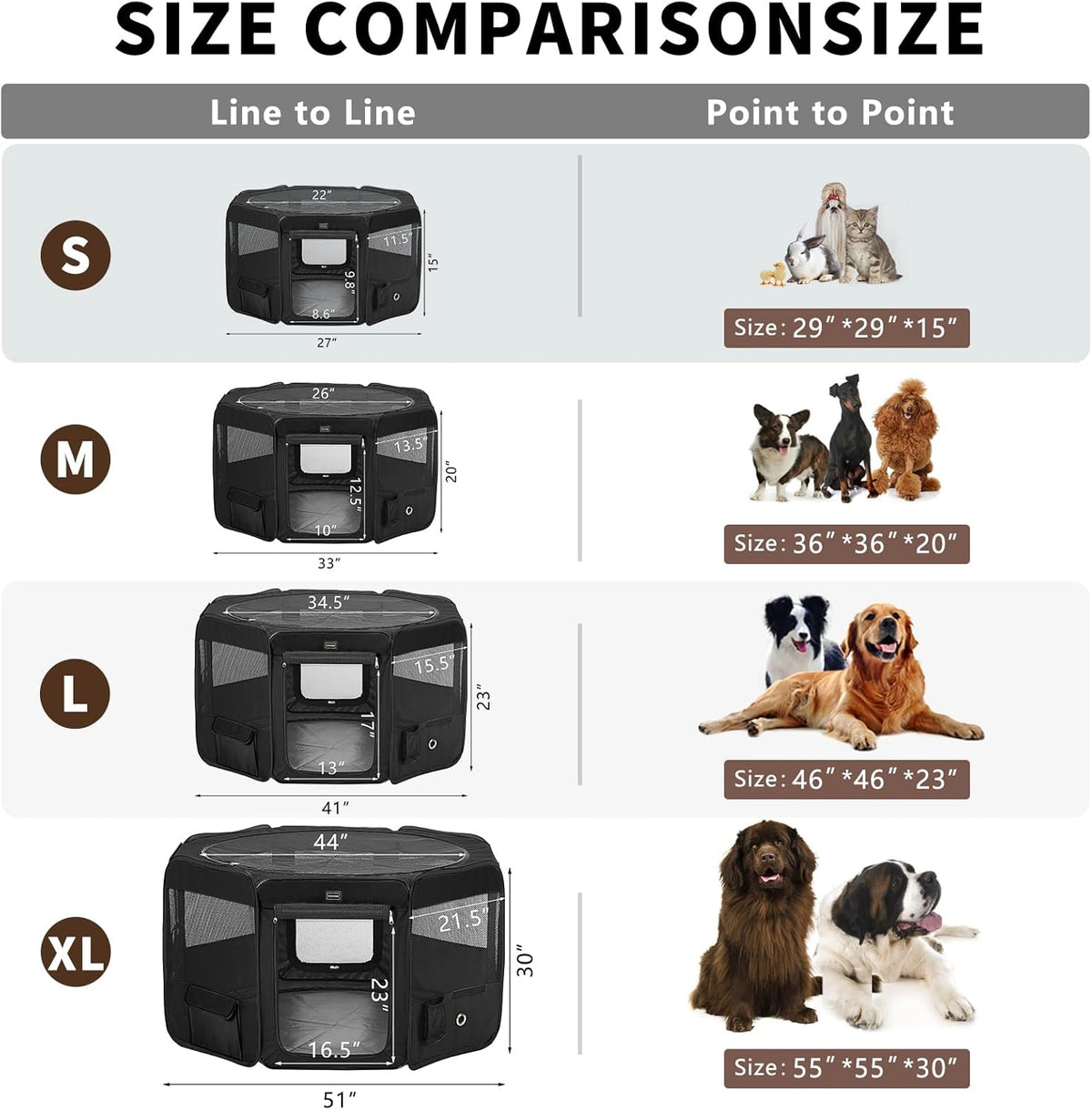 DONORO Dog Playpen Portable Pet Play Pens for Small Dog/Cat/Rabbit/Chicks, Cat Playpen