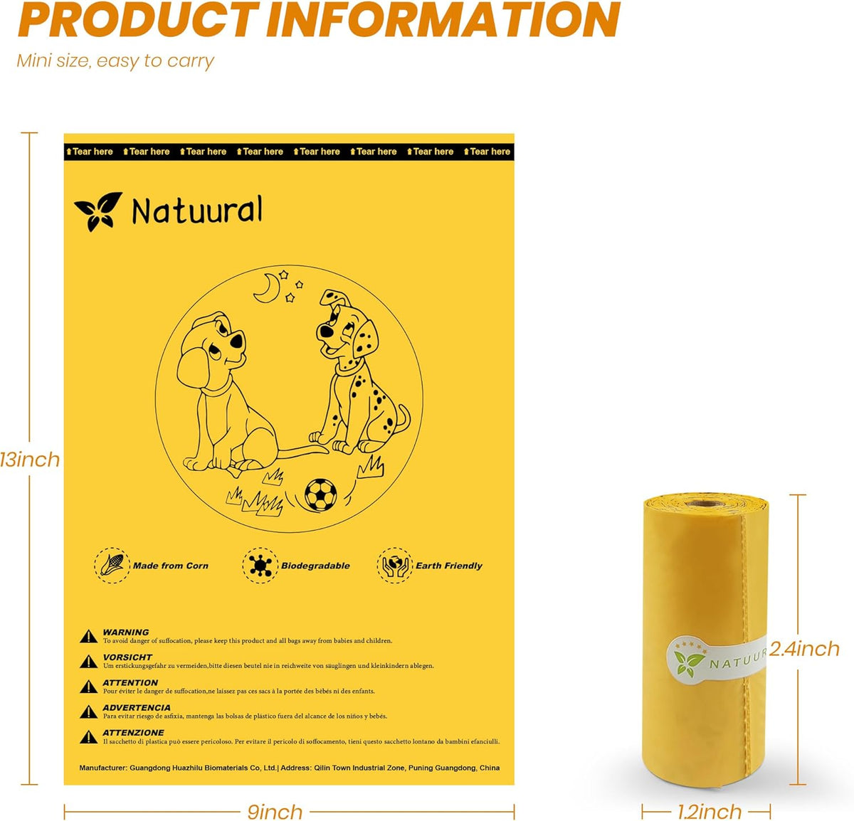 Dog Poop Bags Rolls-600 Counts, 40Rolls, Biodegradable Poop Bags Made of Cornstarch, 100% Leak