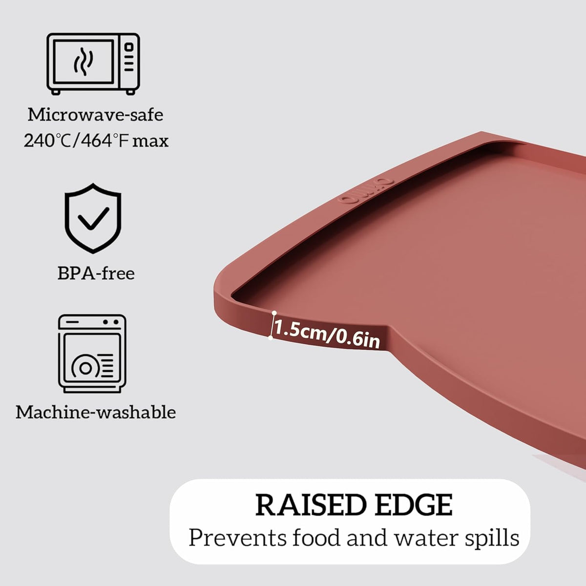OHMO Dog Food Mat(Erythrinus, 24 * 15'') w/Residue Collection Pocket Silicone Pet Feeding Mat for