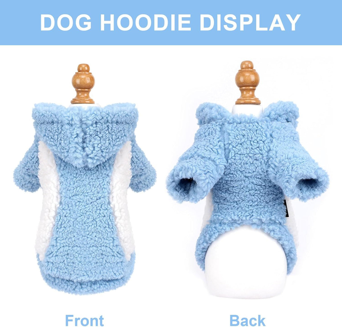 YIKEYO Dog Hoodie Pet Clothes Sweater with Hat Soft and Warm Cold Weather for Small Patchwork
