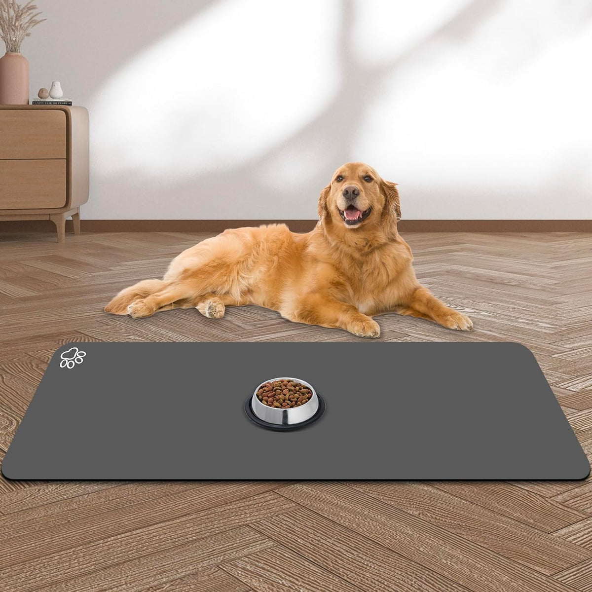Large Pet Feeding Mat, Absorbent Quick Dry Dog Mat for Food and Water Bowl, Non Skid Cat Bowl Mat