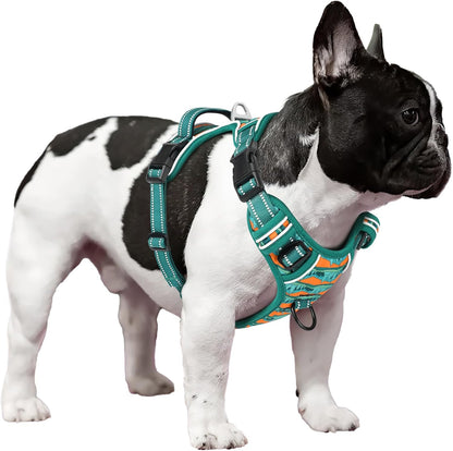 Timos No Pull Dog Harness,No Choke Front Clip Dog Reflective Harness,Adjustable Soft Padded Pet