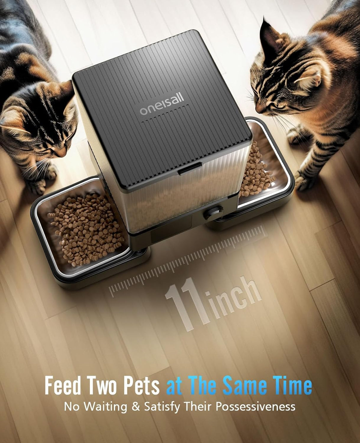 oneisall Automatic Cat Feeder with 5G WiFi, Automatic Cat Food Dispenser for 2 Cats Small Pets, 20