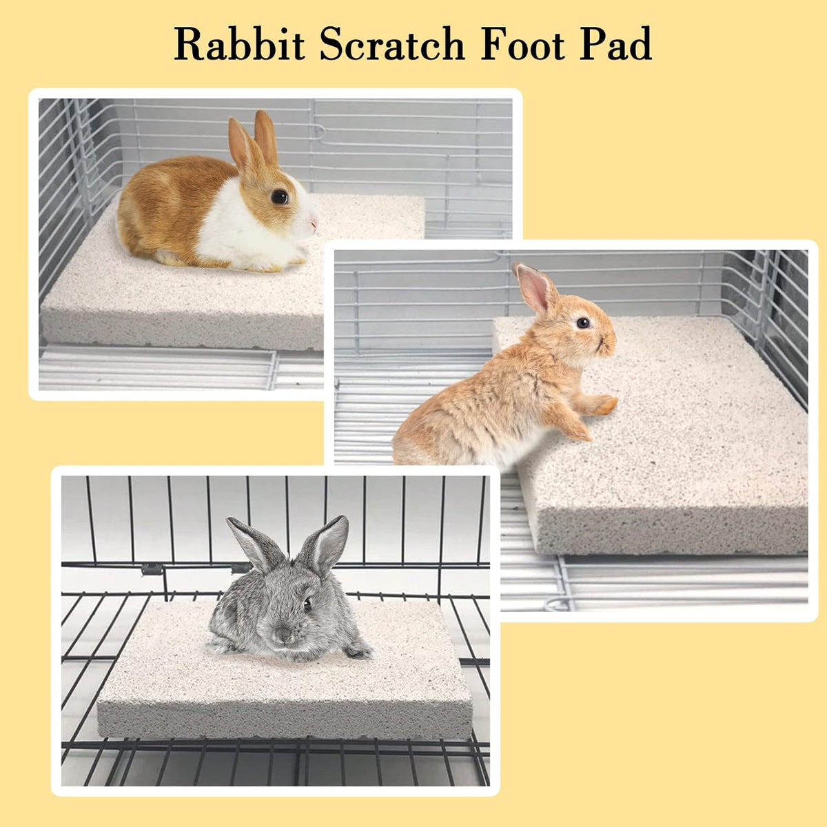 BNOSDM Rabbit Grinding Claw Pads 2Pack Bunny Scratch Foot Pads Natural Hamster Lava Stone for Teeth