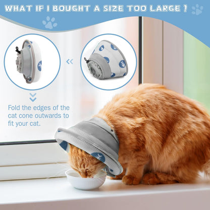 Cat Cone Collar Soft to Stop Licking After Surgery Cat Recovery Collar for Small Large Cats
