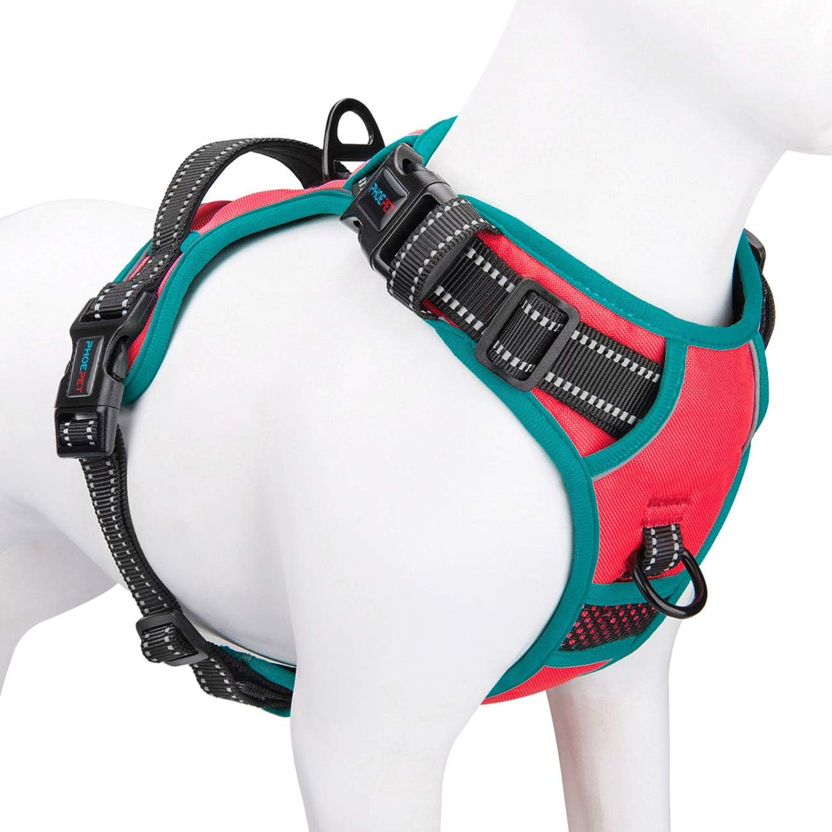 PHOEPET 2019 Upgraded No Pull Dog Harness,3M Reflective Adjustable Vest, with a Training Handle + 2