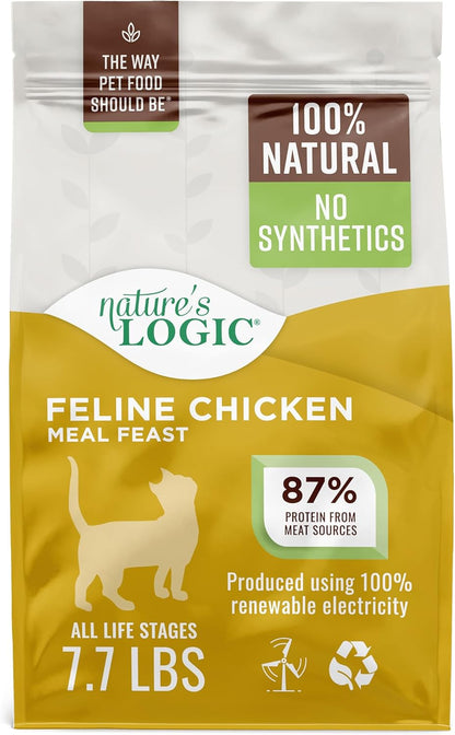 Nature's Logic Feline Chicken Meal Feast Cat Food - High-Protein Dry Food for Cats, 100% Natural