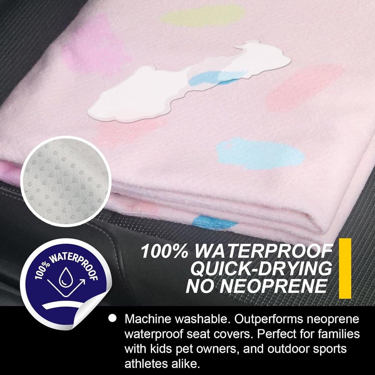 Back Seat Cover for Car Trucks Van SUV,Waterproof Rear Bench Towel Seat Covers for Dogs and
