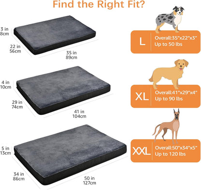 Amazon Basics Dog Bed with Cooling Gel Memory Foam, Pressure-Relief Support for Dogs up to 50lbs