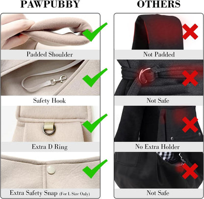 Dog & Cat Carrier Sling, Adjustable Soft Padded Shoulder Puppy Carrier, Hands-Free Dog Carrier Bag
