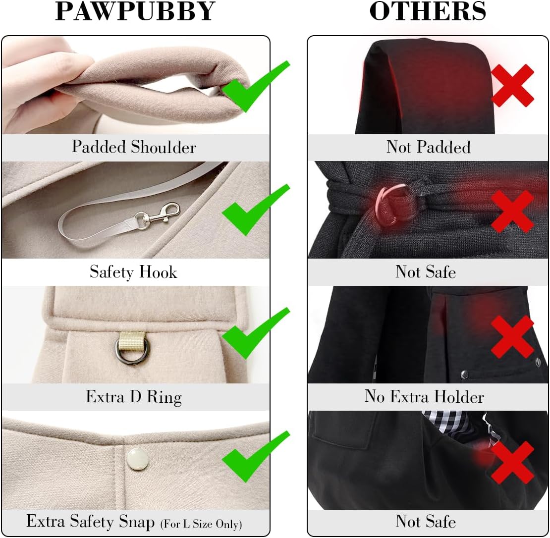 Dog & Cat Carrier Sling, Adjustable Soft Padded Shoulder Puppy Carrier, Hands-Free Dog Carrier Bag