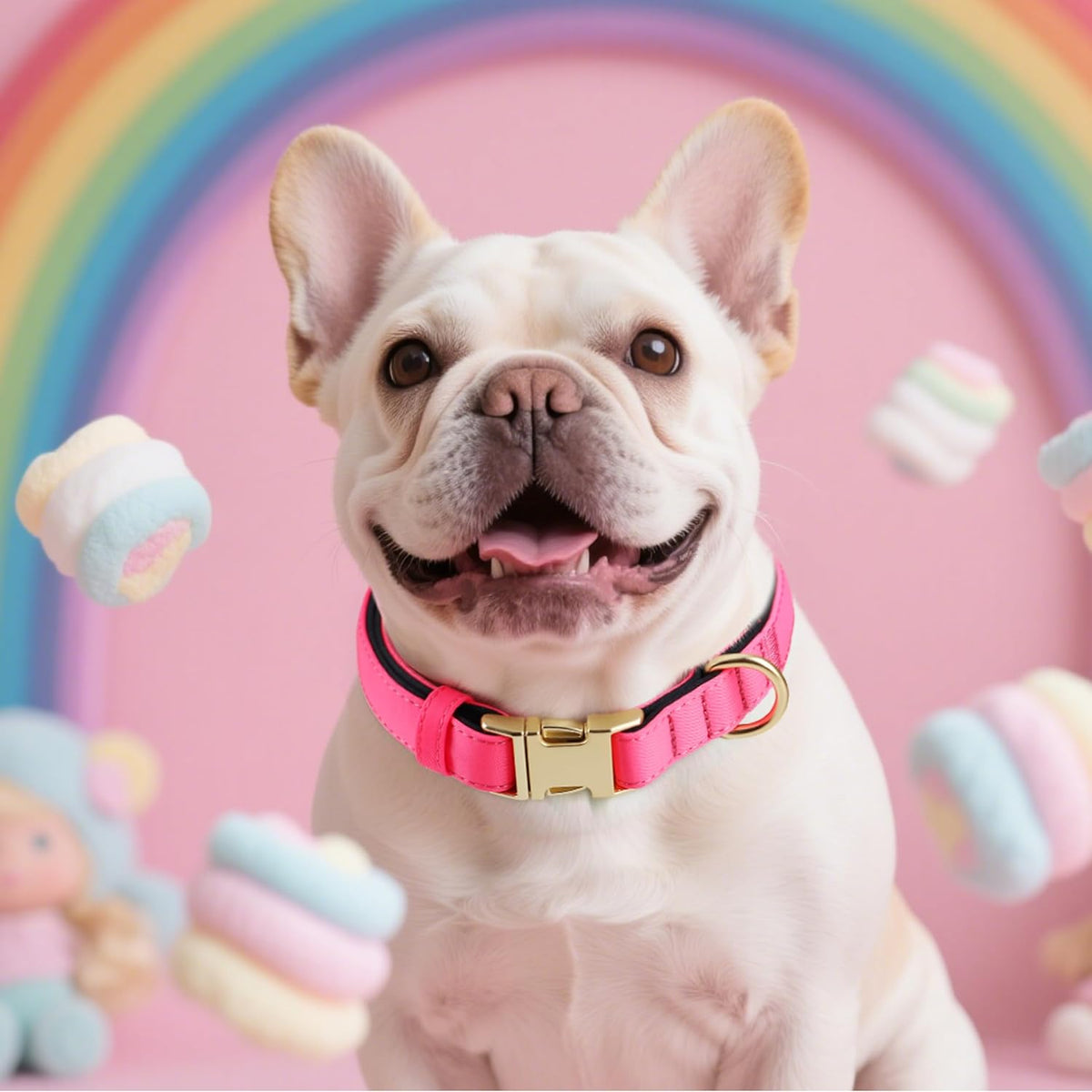 Didog Soft Padded Dog Collars for Medium Dogs, Colorful and Durable Dog Collar with Quick Release