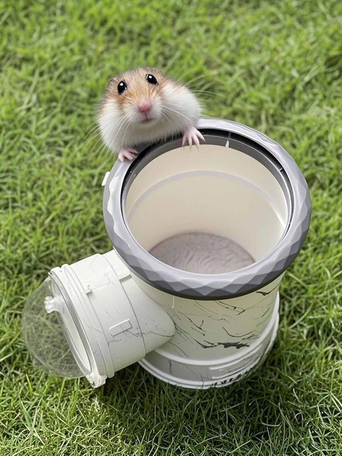 Hamster Carrier Cage, Marble Print Anti-bite and Chewproof Design, Table Chinchillas Cage for Small