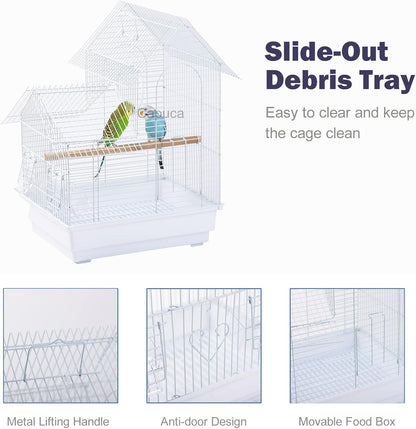 Small Bird Travel Cage - The Lightweight Small Birds Starter Kit with Birdcages and Accessories