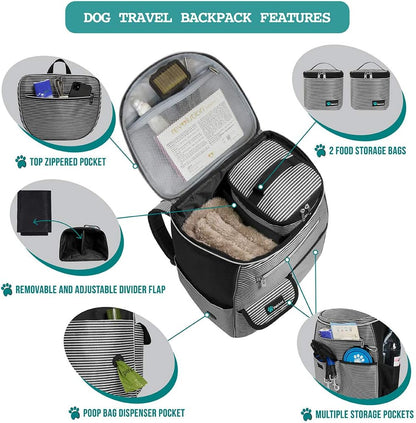 PetAmi Dog Travel Bag Backpack, Airline Approved Dog Bags for Traveling, Puppy Diaper Bag Supplies