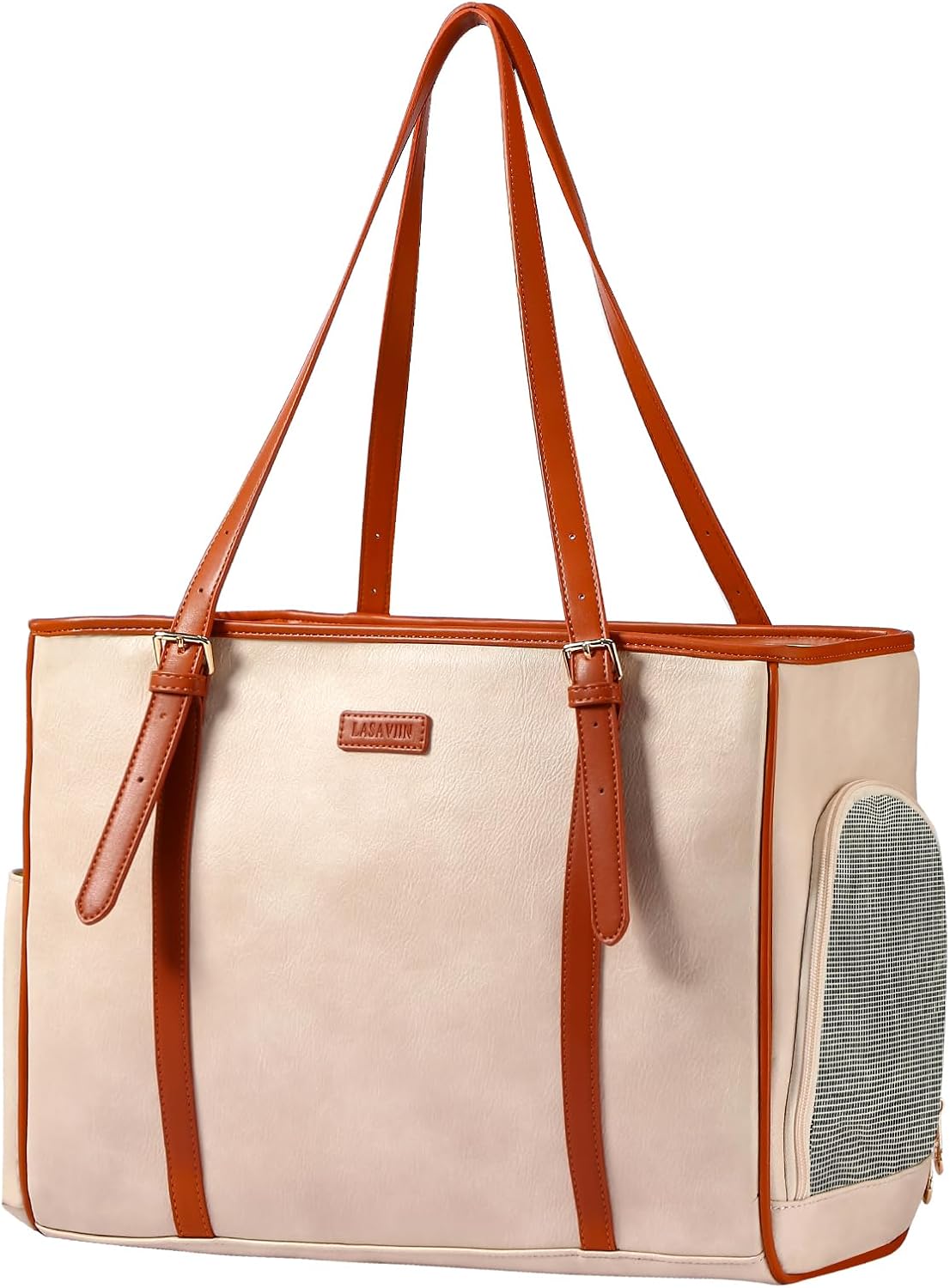 Fashion Dog Purse Pet Carrier Leather Bag for Small Dogs Cats Puppy, Portable Tote Bag Airline