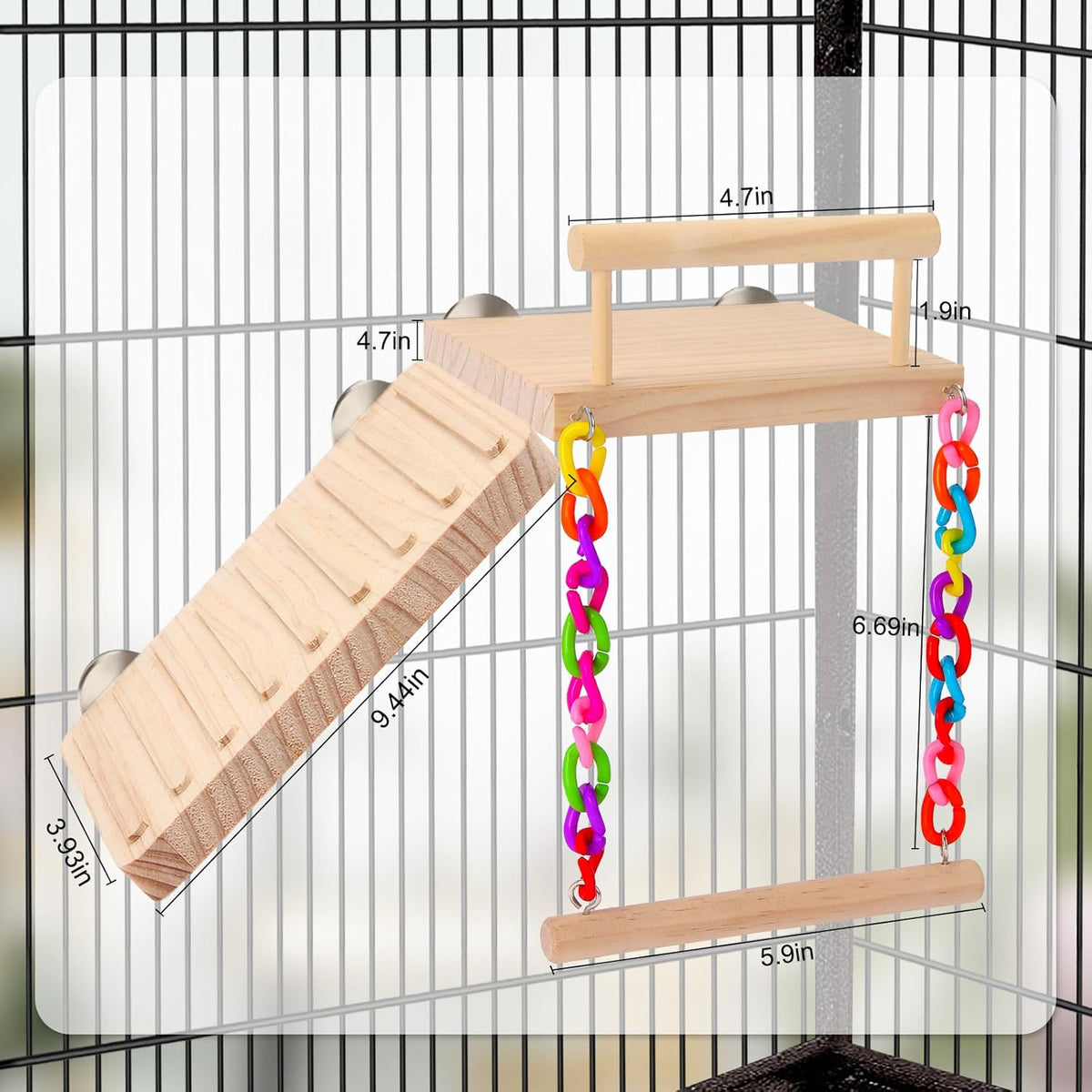 Kyouki Bird Perch Bird Cage Accessories Platform Swing - for Parrot,Parakeet,Budgies, Cockatiels