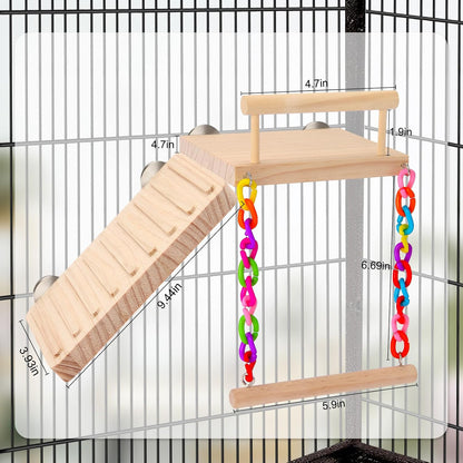 Kyouki Bird Perch Bird Cage Accessories Platform Swing - for Parrot,Parakeet,Budgies, Cockatiels