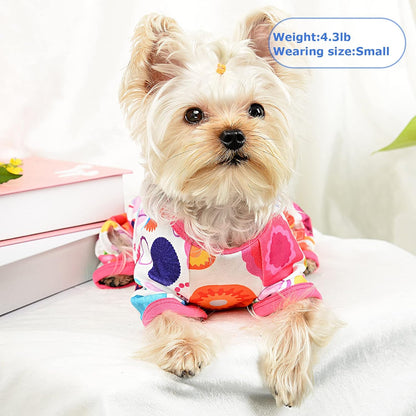Dog Pajamas Pjs Summer Fall Dog Clothes for Small Dogs Girl - Boy - Medium Size Dogs, Soft Stretchy