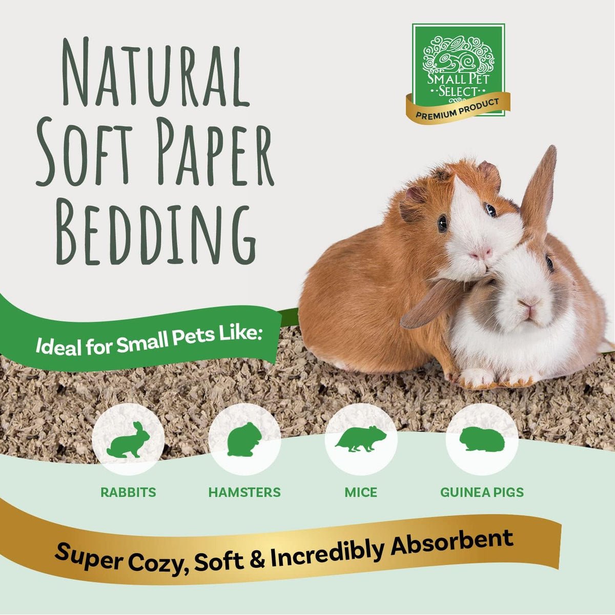 Small Pet Select Premium Small Animal Bedding, Natural Soft Paper Bedding for Small Indoor and