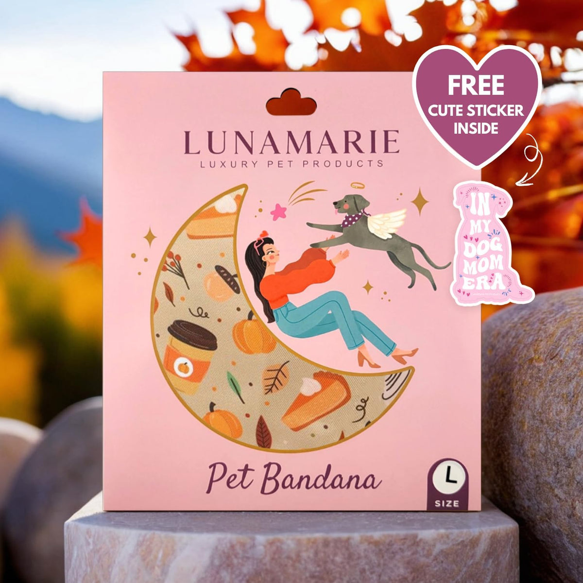 LunaMarie - Luxury Pet Birthday Bandanas -Premium & Silky Poly Fabric | 100% Handmade | Custom