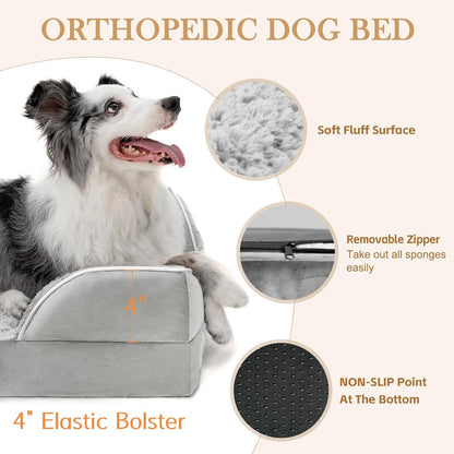 Comfort Expression Medium Dog Beds Waterproof Orthopedic Foam Dog Sofa Beds for Medium Large Dogs
