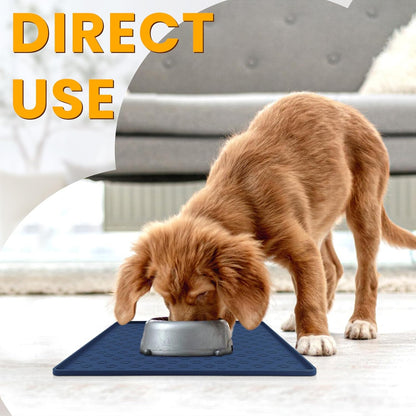Ptlom Pet Placemat for Dog and Cat, Waterproof Non-Slip Silicone Feeding Bowl Mat Prevent Food and