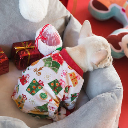 CuteBone Small Dogs Christmas Outfit Soft Puppy Onesies Pjs Dog Pajamas Pet Coat Cat Apparel Comfy