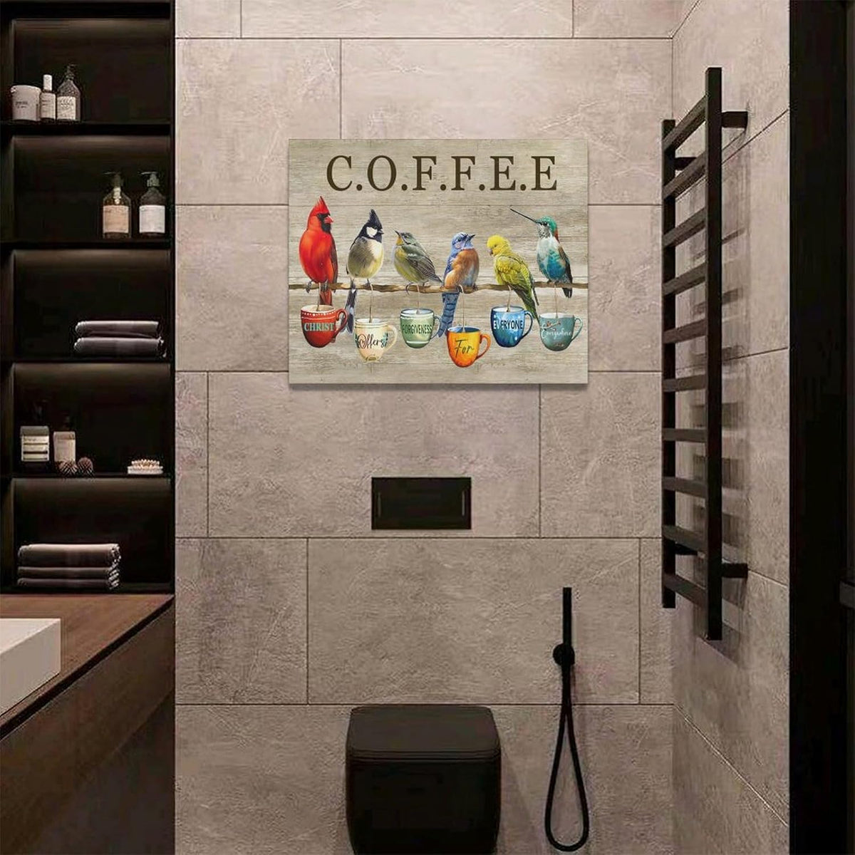 Rustic Bird Coffee Wall Art Kitchen Christ Coffee Pictures Wall Decor Farmhouse Cardinal