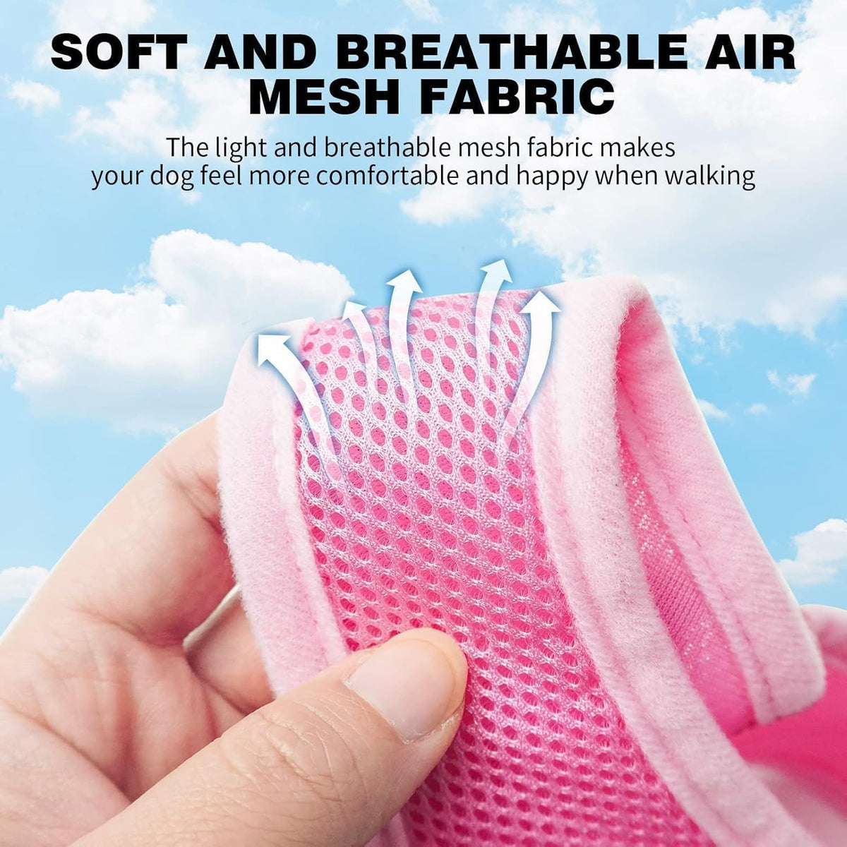 BINGPET Small Dog Harness - Breathable Mesh Puppy Cat Harnesses - No Pull Adjustable Dog Harness