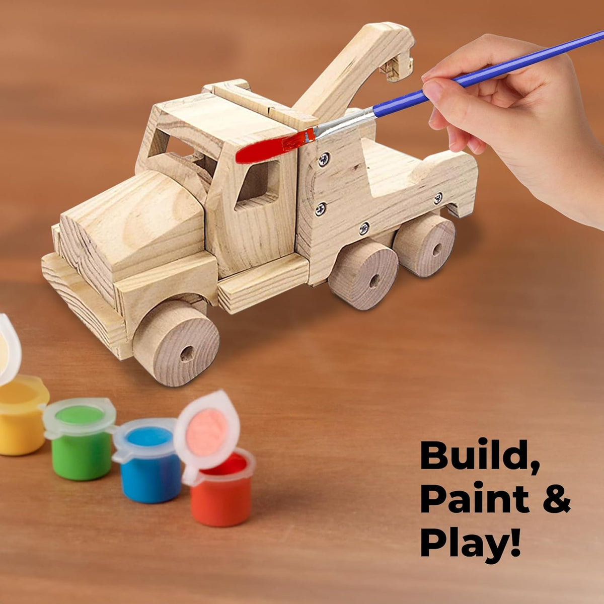 Kraftic Woodworking Building Kit for Kids and Adults, with 3 Educational DIY Carpentry Construction