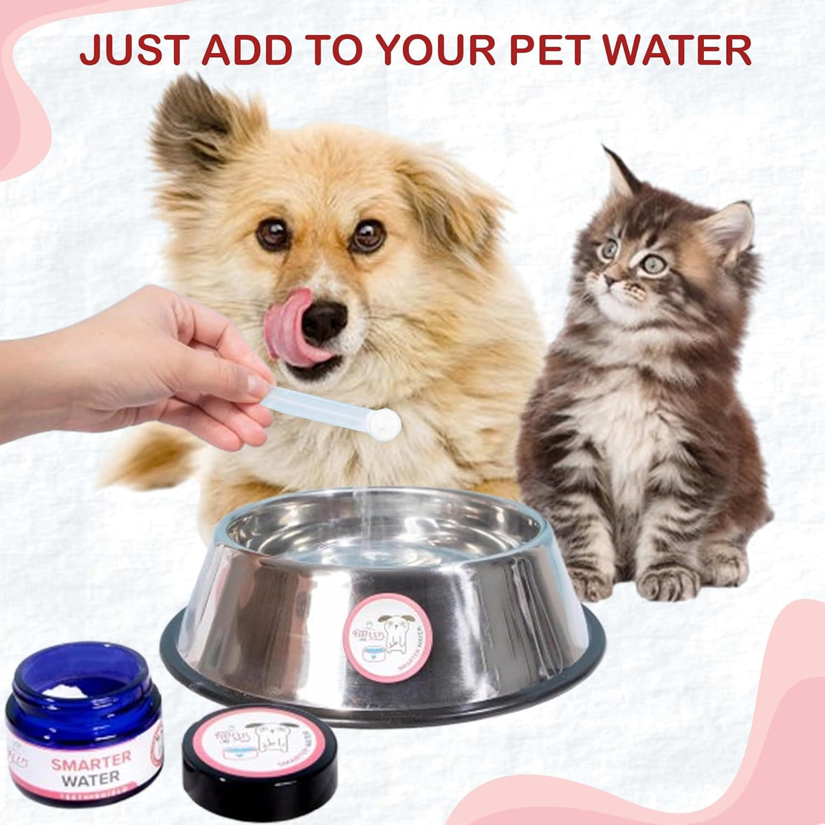Dog Breath Freshener Powder for Water – Cat & Dog Dental Care Water Additive, Natural Plaque &