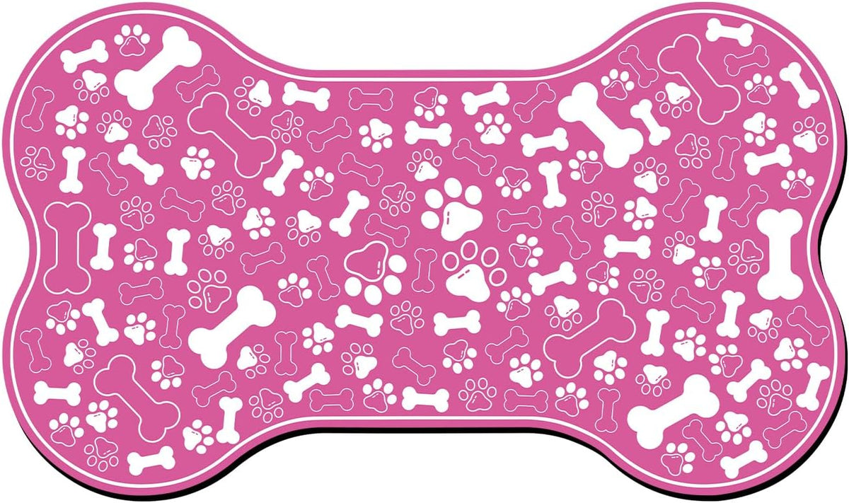 Dog & Cat Food Mat Bone Shaped Pet Feeding Mat Quick Absorb Water Bowl Placemat with Rubber Backing