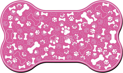 Dog & Cat Food Mat Bone Shaped Pet Feeding Mat Quick Absorb Water Bowl Placemat with Rubber Backing