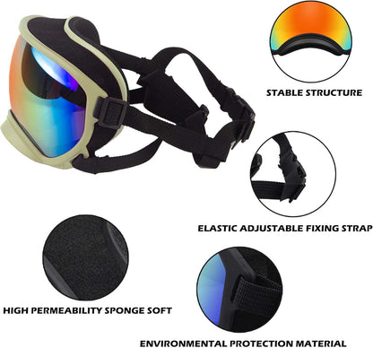 Large Dog Sunglasses with Adjustable Strap UV Protection, Winproof Puppy Sunglasses, Suitable for